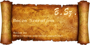 Becze Szerafina névjegykártya